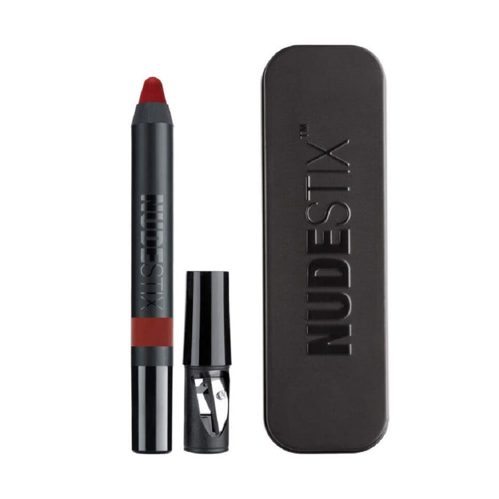 Intense Matte Lip + Cheek Pencil, Lipstick + Lip Liner + Cheek Blush Tint, Multi Use Makeup for Long Lasting Color, Smooth Coverage