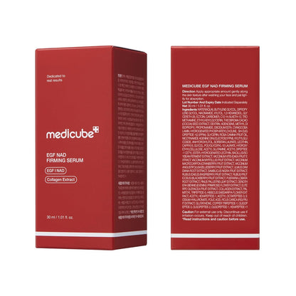 MEDICUBE - EGF NAD Firming Serum for Face & Neck | Anti-Aging Serum with EGF Peptide, NAD+ & Collagen | Wrinkle Appearance, Elasticity & Pore Care | Korean Skincare, 1.01 Fl.Oz