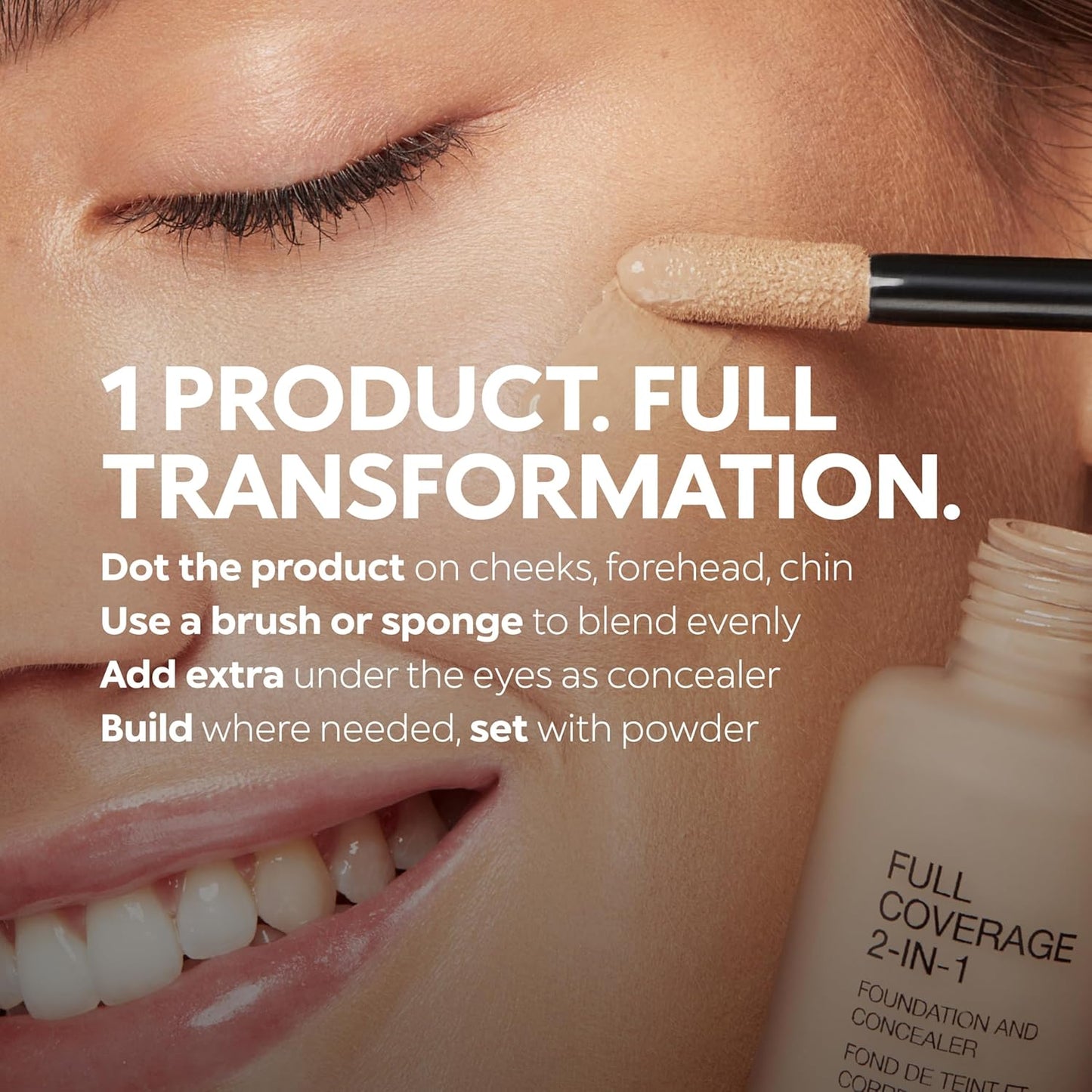 KIKO MILANO - Full Coverage 2-In-1 Foundation & Concealer 14 - N 170, 2 in 1 Foundation and Concealer, Superior Coverage
