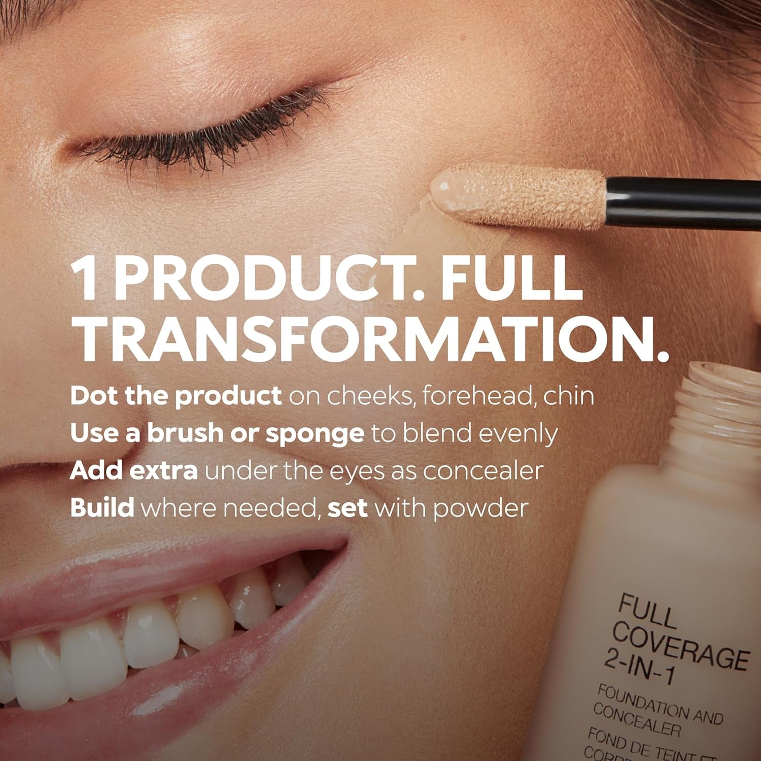 KIKO MILANO - Full Coverage 2-In-1 Foundation & Concealer 14 - N 170, 2 in 1 Foundation and Concealer, Superior Coverage