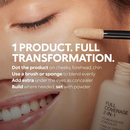 KIKO MILANO - Full Coverage 2-In-1 Foundation & Concealer 14 - N 170, 2 in 1 Foundation and Concealer, Superior Coverage
