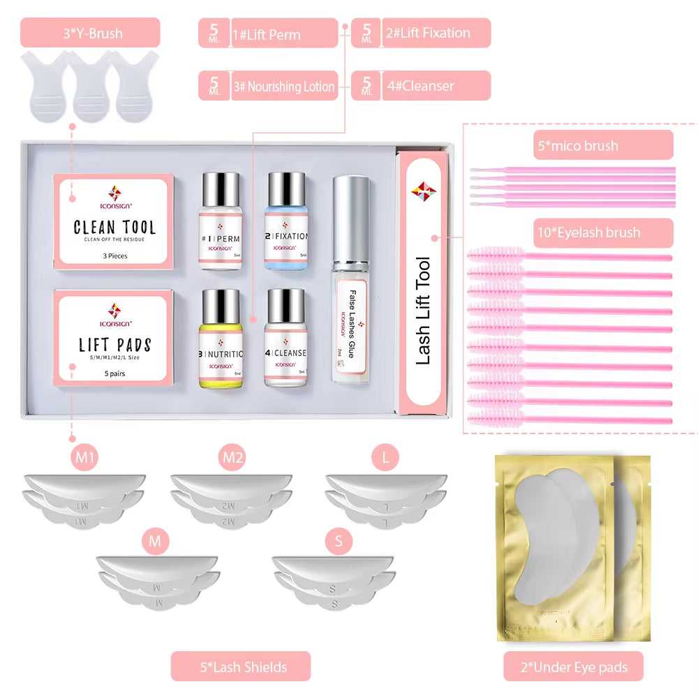 Upgrade Version Lash Lift Kit Lifting Eyelashes Lasting 6-8 Weeks Lash Perm Eyelash Enhancer Makeup Tools