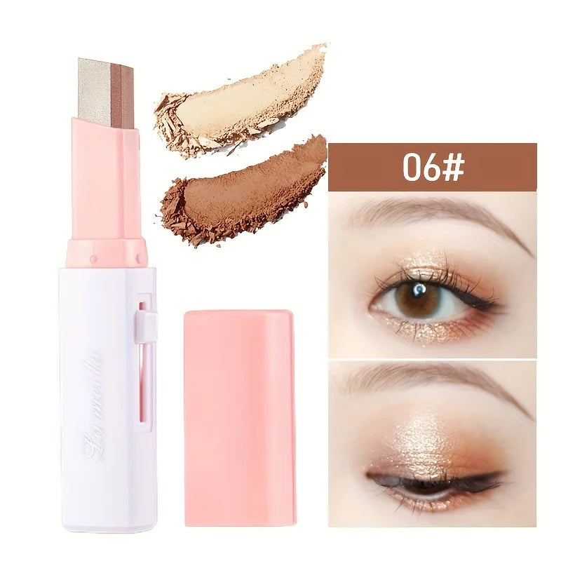 2 in 1 Pearly Highlighter Eyeshadow Stick Makeup Waterproof Long Lasting Glitter Eyeshadow Eyeliner Stick Eyes Makeup Cosmetics