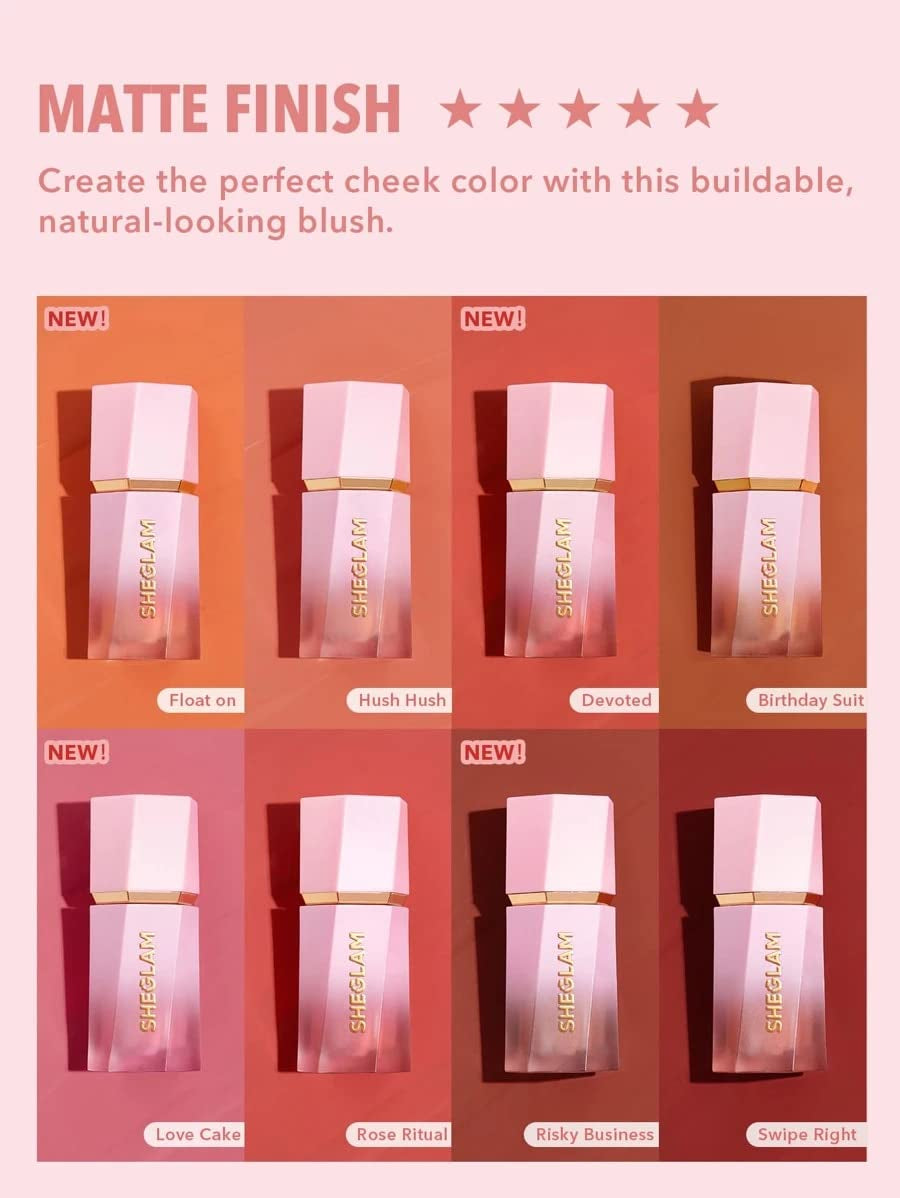 Color Bloom Liquid Blush Makeup for Cheeks Matte Finish - Love Cake