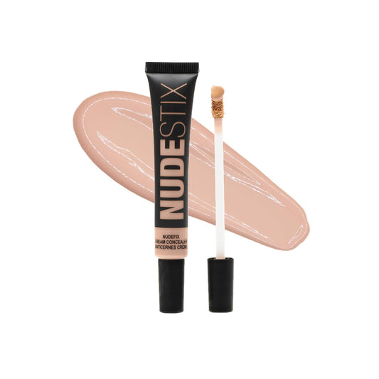 Nudefix Cream Concealer, Lightweight Liquid, Natural Finish Makeup, Hydrating, Brightening, under Eye Dark Circle Corrector, Reduces Redness and Blemishes, 0.34 Fl Oz (10 Ml)