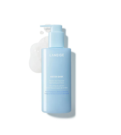 LANEIGE Water Bank Gentle Gel Facial Cleanser: Hydrating, Non-Stripping, Ph-Balanced, Barrier-Boosting, & Fragrance Free with Blue Hyaluronic Acid | Korean Skin Care