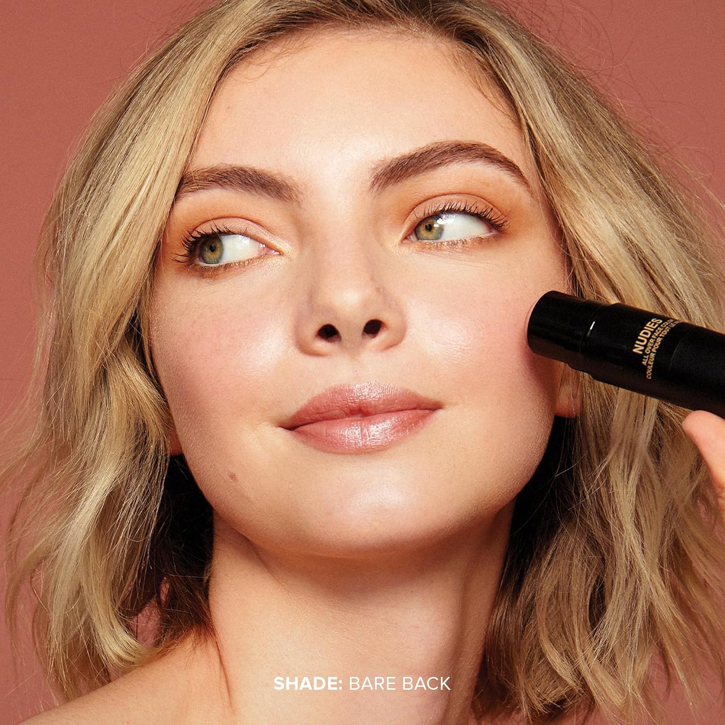 Nudestix Nudies Matte Cream Blush Stick 3-In-1 All over Face Color - Blush Stick for Cheeks Eyes and Lips - Cream Blush for Cheeks W/Blending Brush