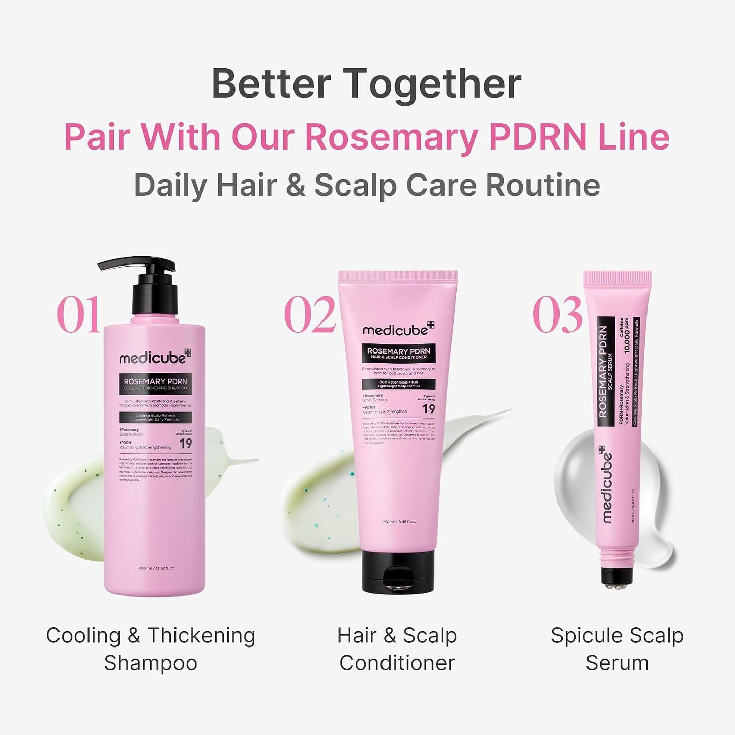 Rosemary PDRN Scalp to Strand Thickening Conditioner | Scalp & Hair Strengthening Conditioner for Fine, Dry Hair | Amino Acid for Strength & Softness | Hair Care Product, 8.45 Fl.Oz