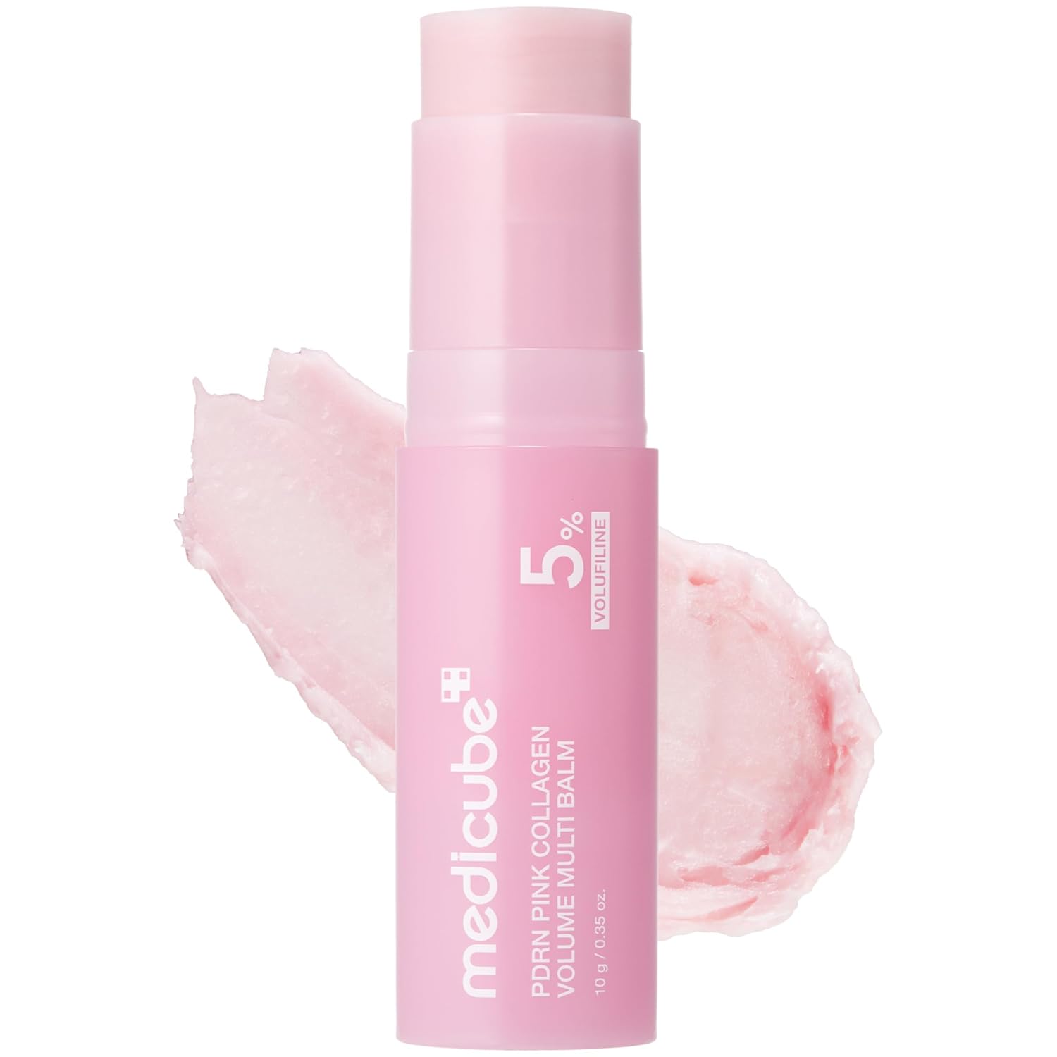 MEDICUBE - PDRN Pink Collagen Volume Multi Balm Stick | Volufiline, PDRN, NAD, Collagen | Face & Body Balm for Under-Eyes, Neck, Forehead, Smile Lines, Lips | Plumping, Radiance, Line Care | K-Beauty
