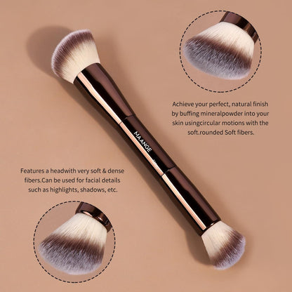 MAANGE Makeup Brush Set 19 PCS Travel Makeup Brushes Eyeshaowder Powder Concealers Foundation Professional Make up Brush Set with Case (Coffee)