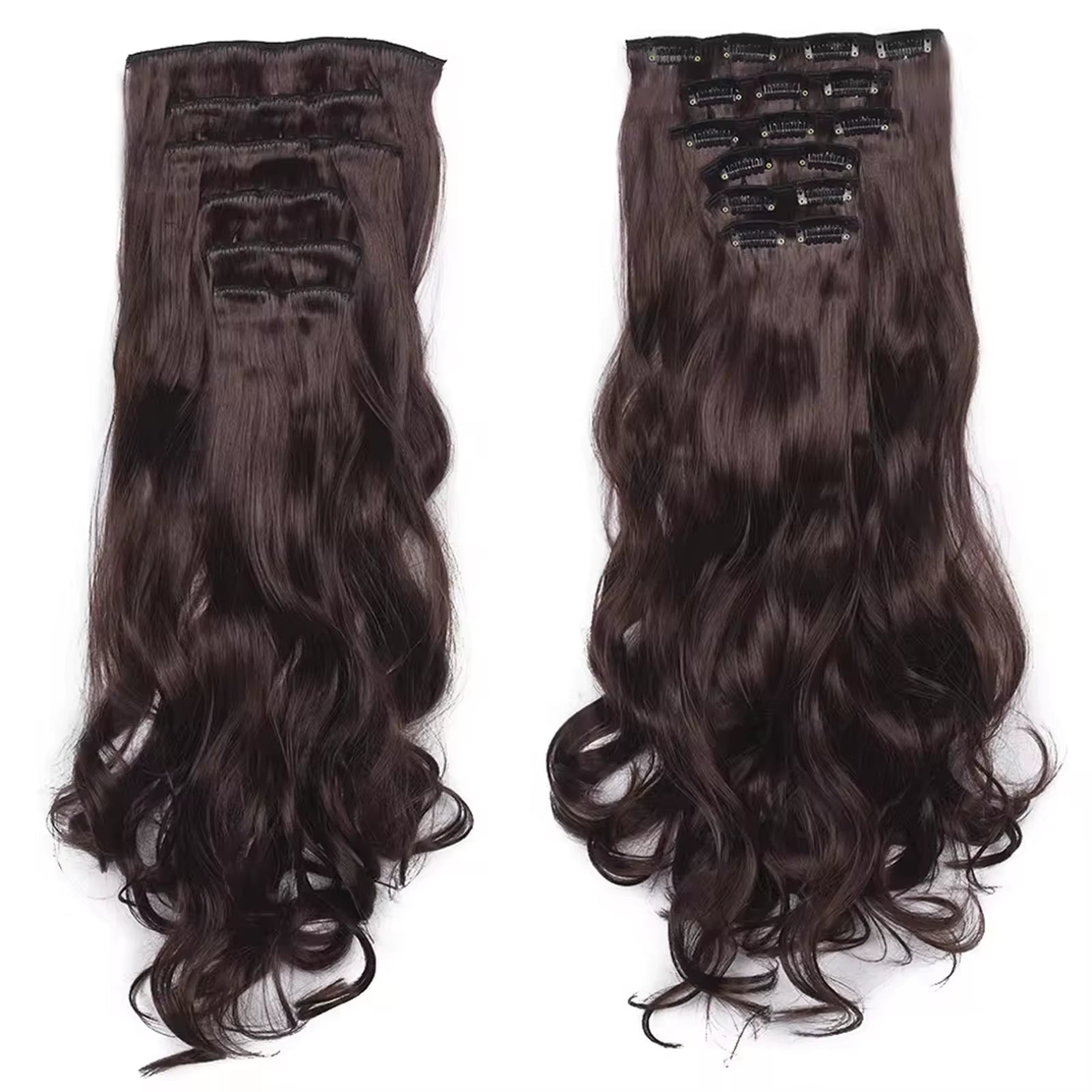 Synthetic 6Pcs Clip in Hair Extensions Soft Long Wavy Clip on Hair Extensions Thick Hairpieces Curly Clip in Hair Extensions