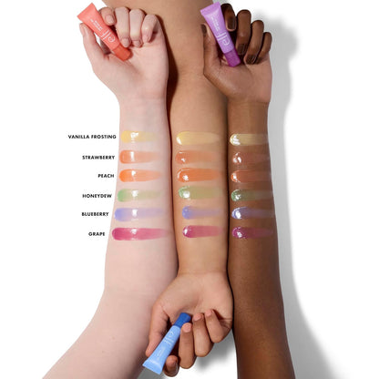 E.L.F. Squeeze Me Lip Balm, Moisturizing Lip Balm for a Sheer Tint of Color, Infused with Hyaluronic Acid, Vegan & Cruelty-Free, Strawberry