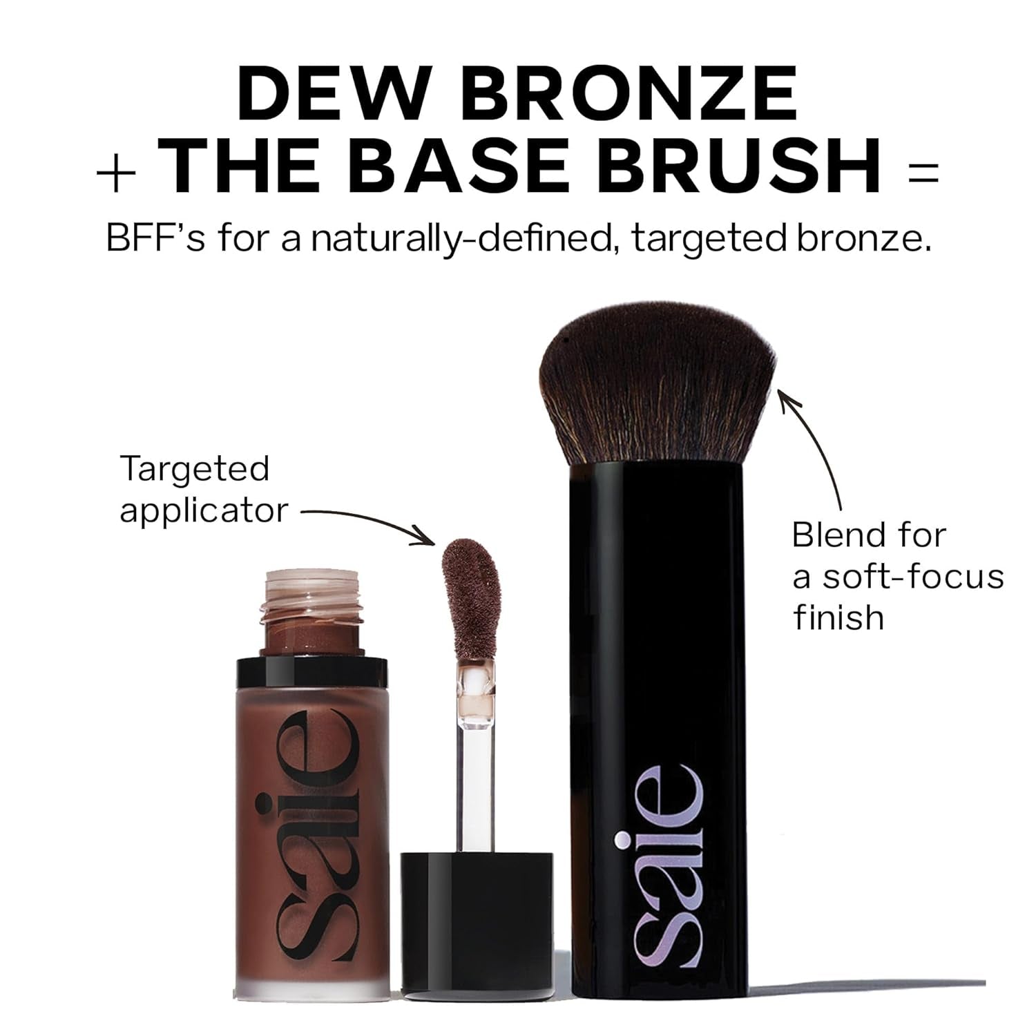 Dew Bronze - Soft-Focus Liquid Bronzer + Liquid Contour - Enriched with Plant-Derived Glycerin to Effortlessly Blend + Deeply Nourish Skin - Salt (0.4 Oz)