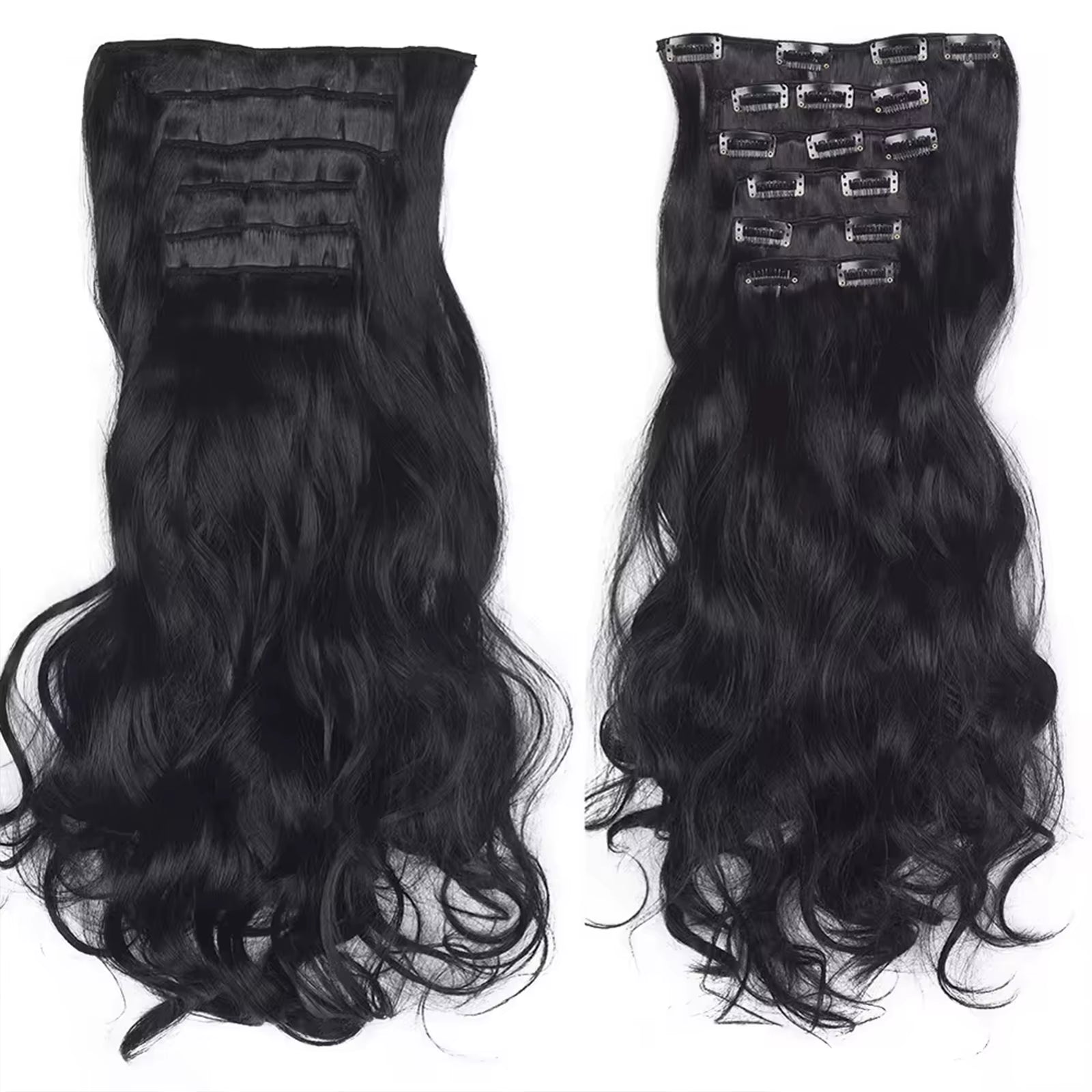 Synthetic 6Pcs Clip in Hair Extensions Soft Long Wavy Clip on Hair Extensions Thick Hairpieces Curly Clip in Hair Extensions