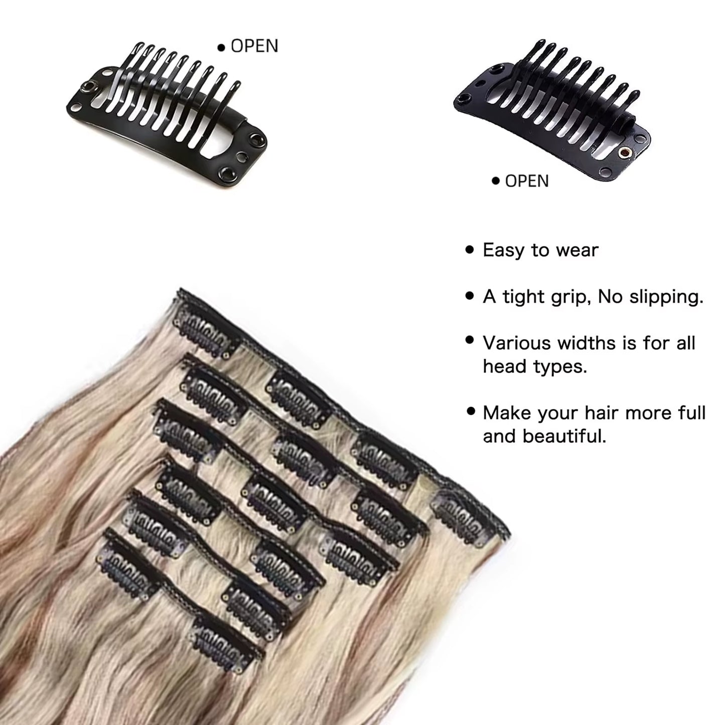 Synthetic 6Pcs Clip in Hair Extensions Soft Long Wavy Clip on Hair Extensions Thick Hairpieces Curly Clip in Hair Extensions