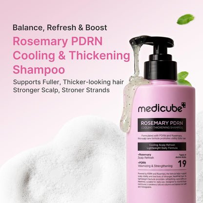 MEDICUBE - Rosemary PDRN Clarifying Thickening Shampoo, 13.52 Fl.Oz