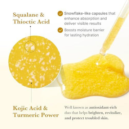 Kojic Acid Renew & Smooth Duo for Troubled Skin: Kojic Acid Turmeric Clarifying Toner Pad and Kojic Acid Turmeric Clarifying & Balancing Capsule Serum