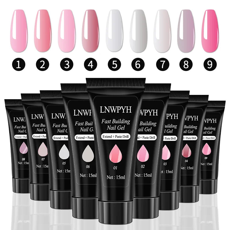 Gel Nail Polish Set Poly Nail Gel Kit with Nail Lamp Semi Permanent Gel Varnish Set Professional Nail Art Tools Kit Manicure Set