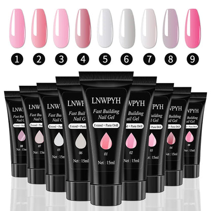 Gel Nail Polish Set Poly Nail Gel Kit with Nail Lamp Semi Permanent Gel Varnish Set Professional Nail Art Tools Kit Manicure Set