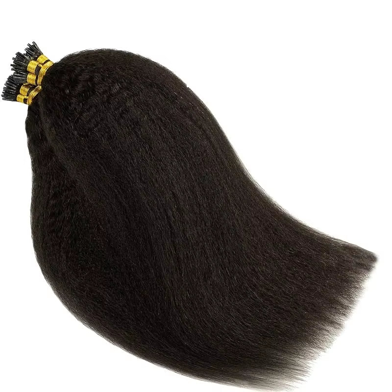 Tip Hair Extensions Kinky Straight Human Hair 16-26Inch Hair Extensions Real Human Hair Pre Bonded Hair Extensions for Women