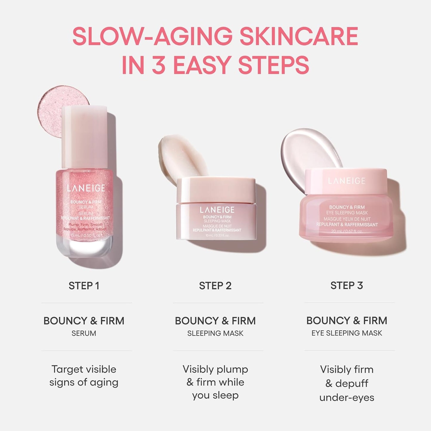 LANEIGE Bouncy & Firm Sleeping Mask: Korean Overnight Face Mask to Plump, Firm, & Boost Elasticity, with Peony & Collagen Complex for Visibly Plumper, Hydrated Skin | Korean Skin Care