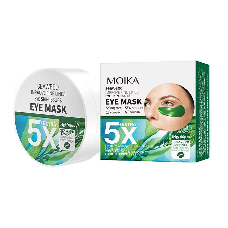 60 Patches 24K Gold Collagen Eye Patch Moisturizing Anti-Aging Dark Circle Facial Mask Pro-Xylane Hyaluronic Seaweed Eye Mask