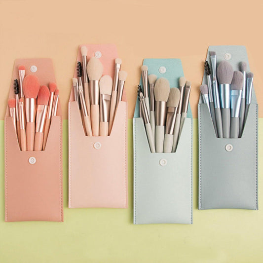 Makeup Brush Set 8 Mini Makeup Brush Sets Portable Soft Bristles Beginner Beauty Tools Set