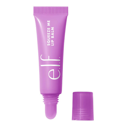 E.L.F. Squeeze Me Lip Balm, Moisturizing Lip Balm for a Sheer Tint of Color, Infused with Hyaluronic Acid, Vegan & Cruelty-Free, Strawberry