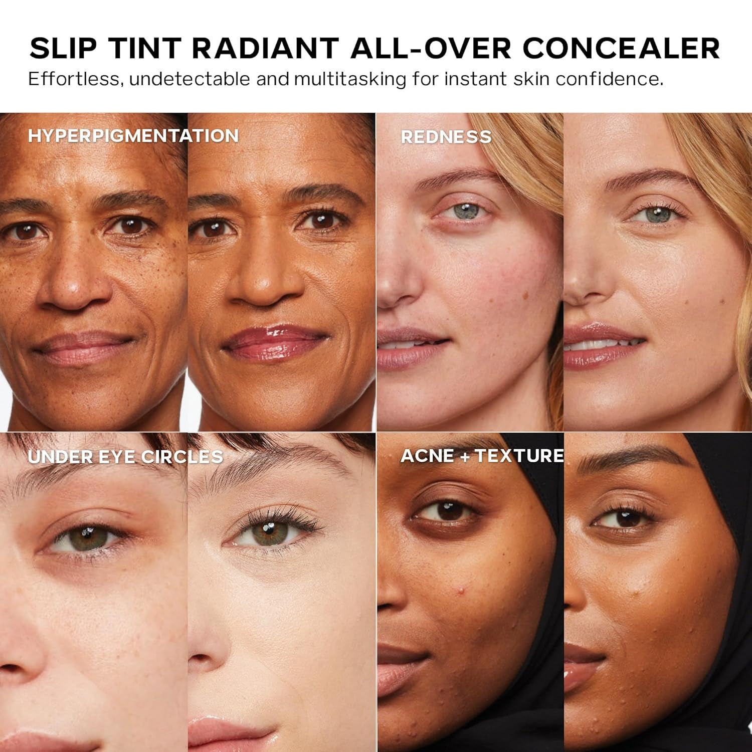 Slip Tint Radiant Cream Concealer - All-Over Concealer for Dark Circles, Redness + Blemishes - Lightweight Formula Enriched with Hydrating Hyaluronic Acid - Shade 1 (0.17 Oz)