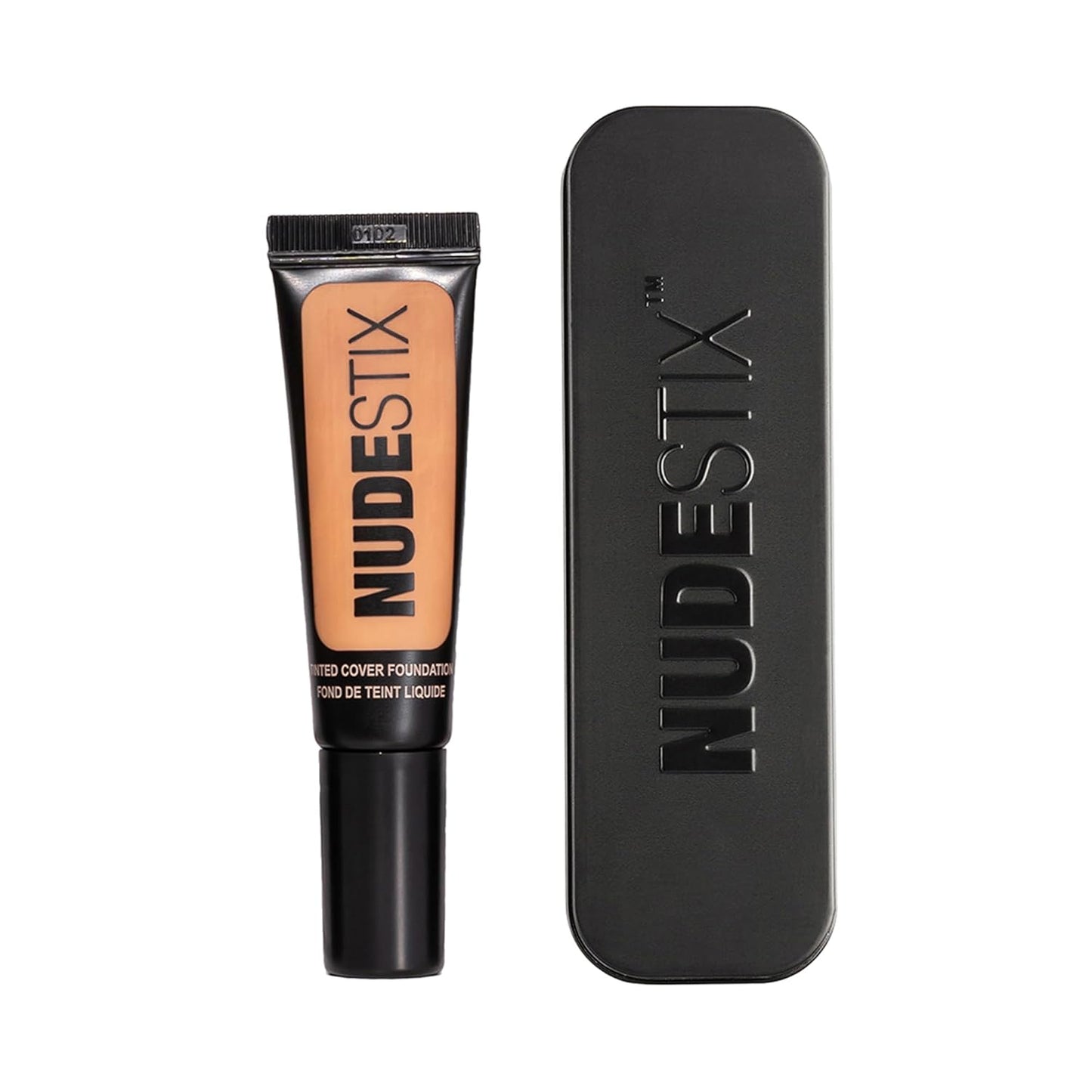 Nudestix Nudies Glow Cream Highlighter Bronze + Glow 3-In-1 All over Face Colour for Eyes, Cheeks, Lips W/Blending Brush Tinted Cover Liquid Foundation, Buildable Coverage for Even Skin Tone, Flawless Natural Lightweight Makeup Finish, 0.84 Fl Oz (25 Ml)