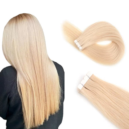 Mini Tape in Human Hair Extensions Straight Seamless Skin Weft Invisible Natural Non-Remy Human Hair Adhesive Extension