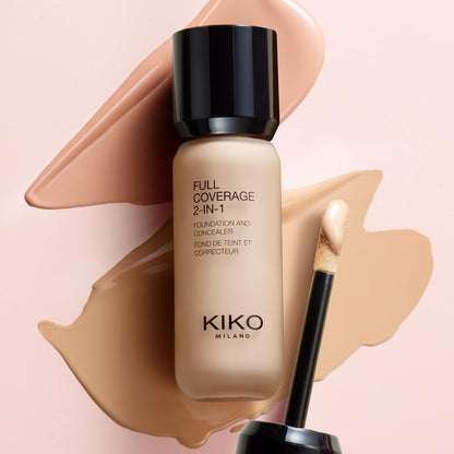KIKO MILANO - Full Coverage 2-In-1 Foundation & Concealer 14 - N 170, 2 in 1 Foundation and Concealer, Superior Coverage
