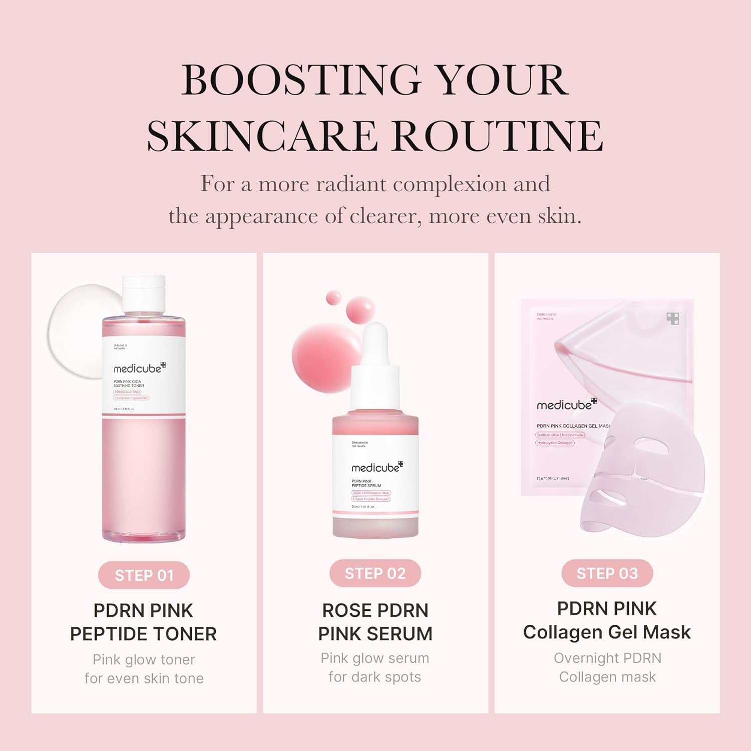 MEDICUBE - PDRN PINK CICA SOOTHING TONER 250ML