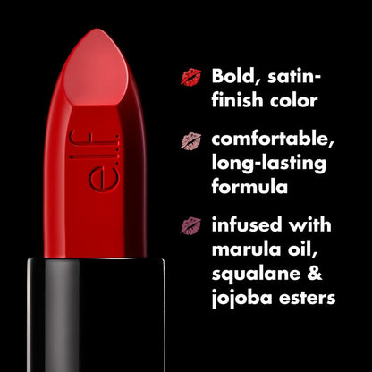 O Face Satin Lipstick, Richly Pigmented, Nourishing & Long-Lasting Creamy Lipstick, Infused with Jojoba, Vegan & Cruelty-Free, Dirty Talk