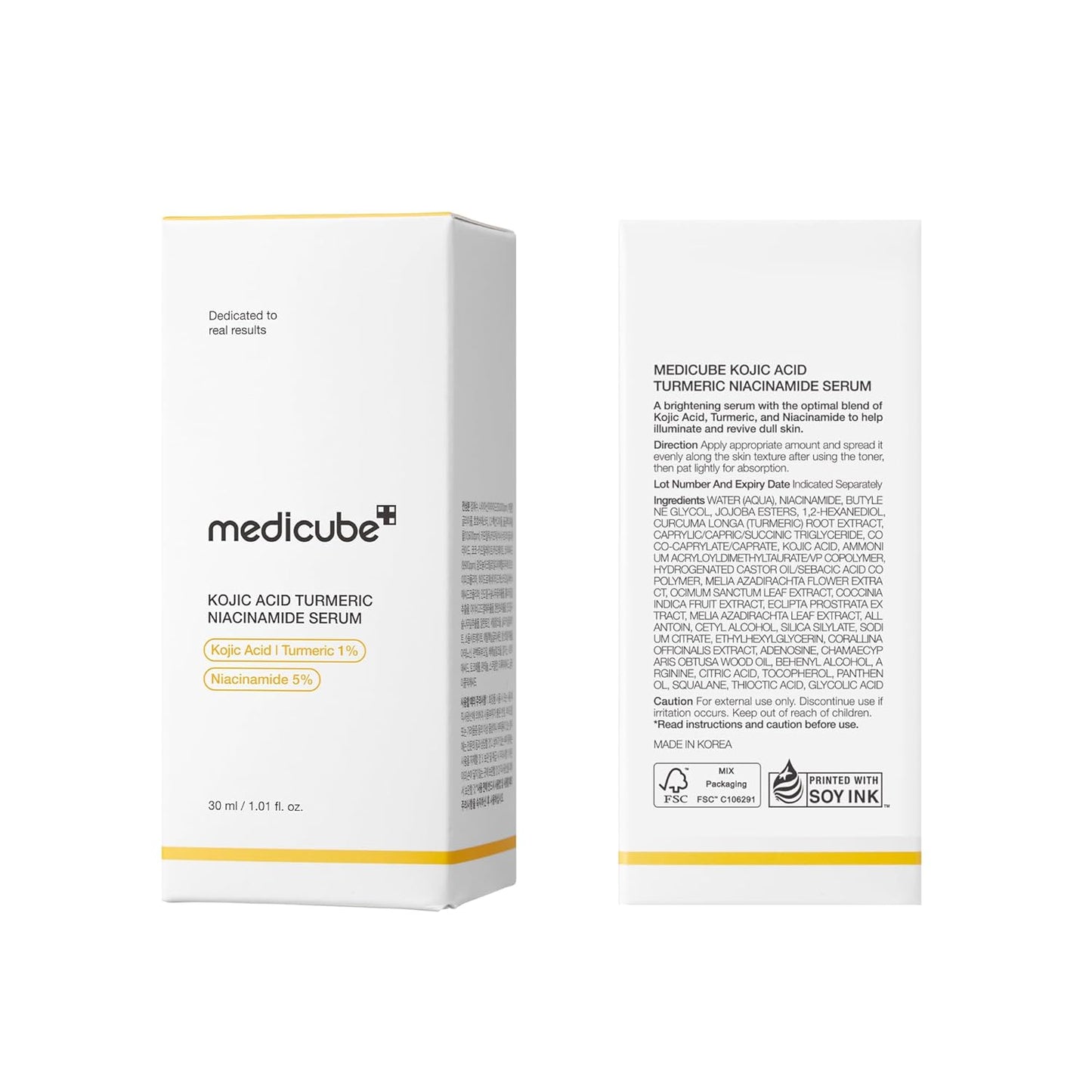 MEDICUBE - Kojic Acid Turmeric Clarifying & Balancing Capsule Serum for Troubled Skin | Soothing & Brightening Facial Serum | Niacinamide & Glow Capsules for Hydration and Barrier Support | 1.01 Fl.Oz