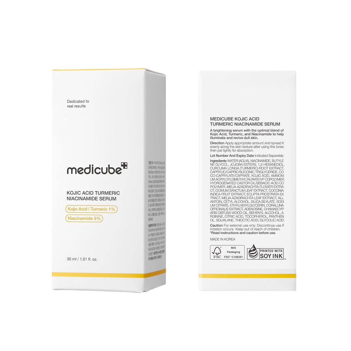 MEDICUBE - Kojic Acid Turmeric Clarifying & Balancing Capsule Serum for Troubled Skin | Soothing & Brightening Facial Serum | Niacinamide & Glow Capsules for Hydration and Barrier Support | 1.01 Fl.Oz
