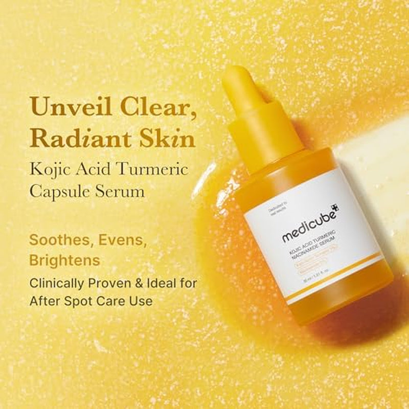 Kojic Acid Renew & Smooth Duo for Troubled Skin: Kojic Acid Turmeric Clarifying Toner Pad and Kojic Acid Turmeric Clarifying & Balancing Capsule Serum