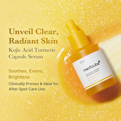 Kojic Acid Renew & Smooth Duo for Troubled Skin: Kojic Acid Turmeric Clarifying Toner Pad and Kojic Acid Turmeric Clarifying & Balancing Capsule Serum