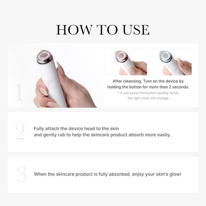 MEDICUBE - Mini Booster Pro White | Affordable At-Home Facial Device for Beginners - Portable Glow Booster for Glass Skin, Boosting Skin Care Absorption, Skincare for Teens, Korean Skin Care
